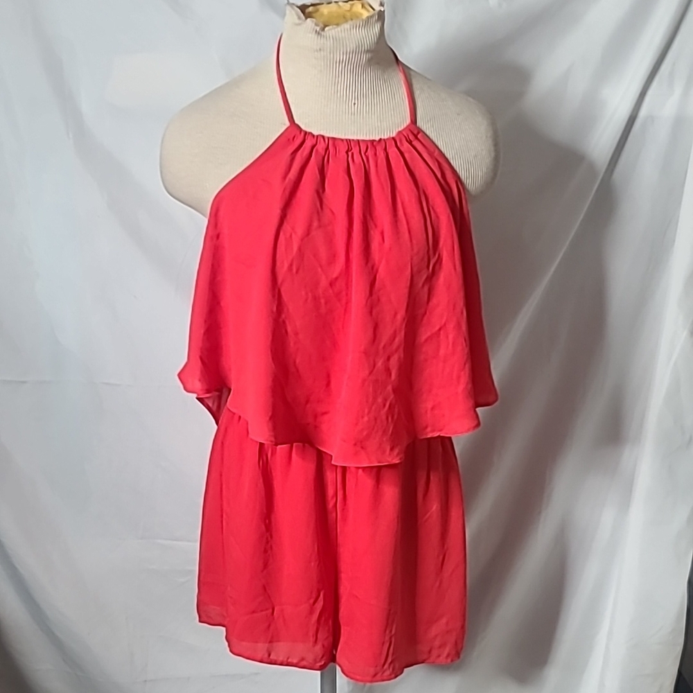 Daily Special Vibrant Red Halter Romper